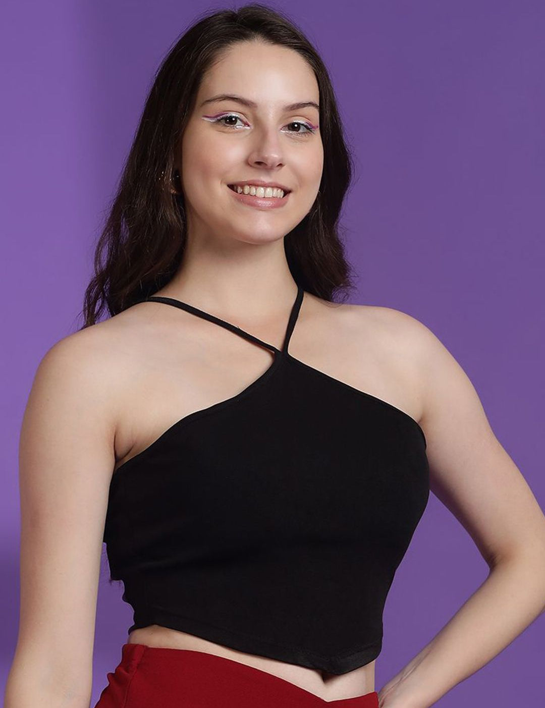 Kotty Women Solid Shoulder Straps Top