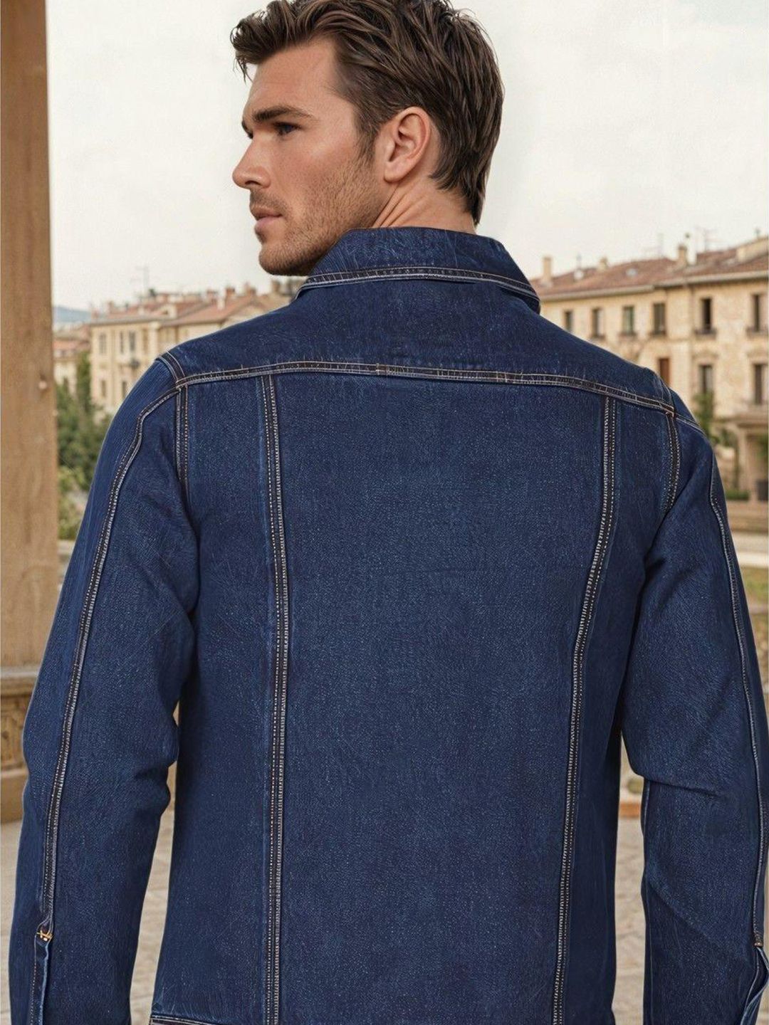 Kotty Men Solid Denim Jacket