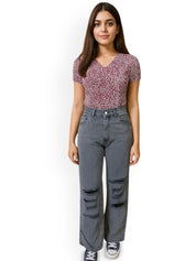 Kotty Women High-Rise Highly Distressed Straight Fit  Stretchable Jeans