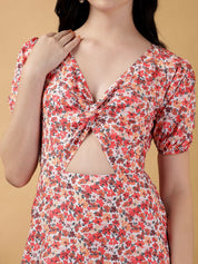 Kotty Women Printed Fit & Flare Midi Dress