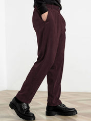 Kotty Men Relaxed Straight Fit High-Rise Corduroy Trousers