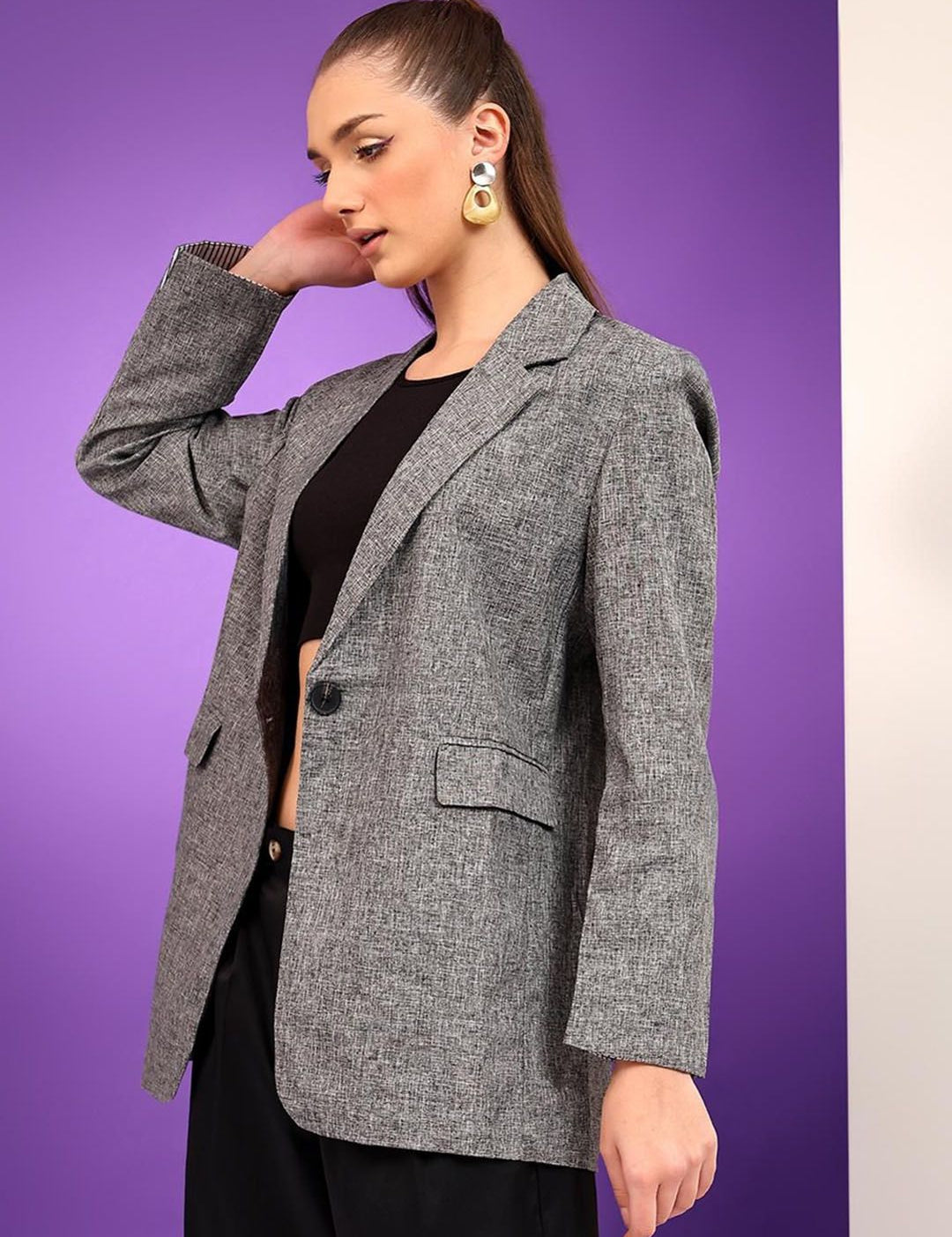 Kotty Notched Lapel Single Breasted Blazer