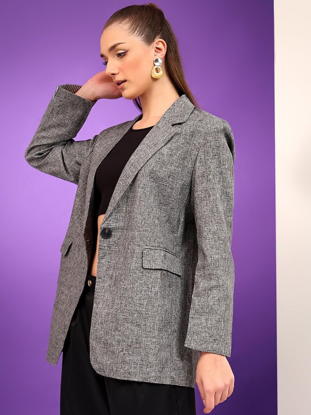 Kotty Notched Lapel Single Breasted Blazer
