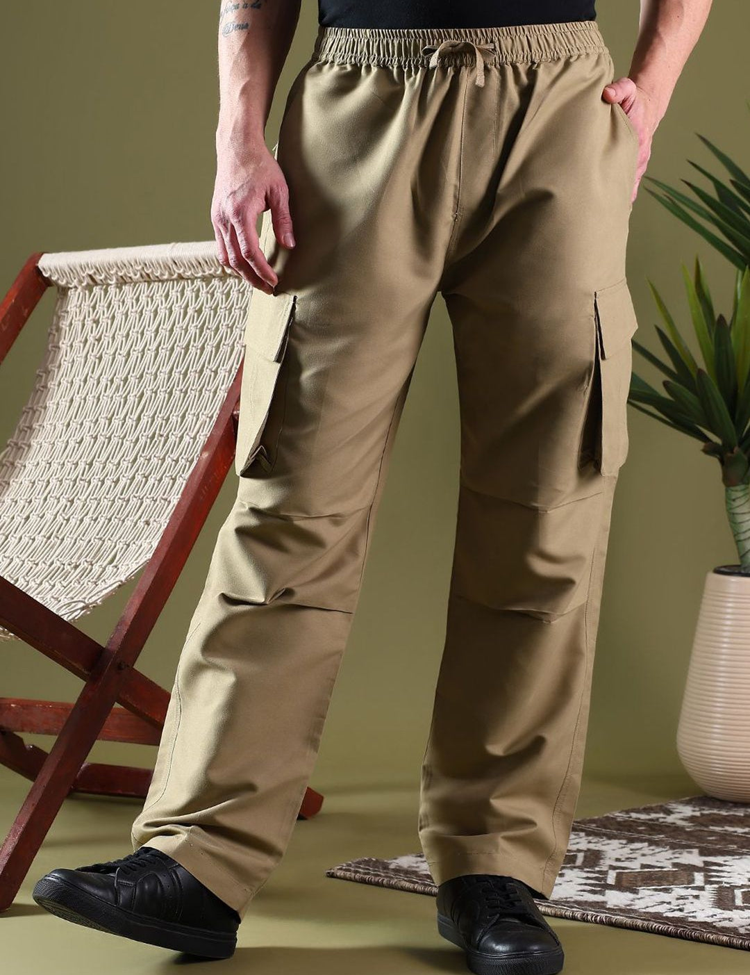 Kotty Men Relaxed Easy Wash Cargos Trousers