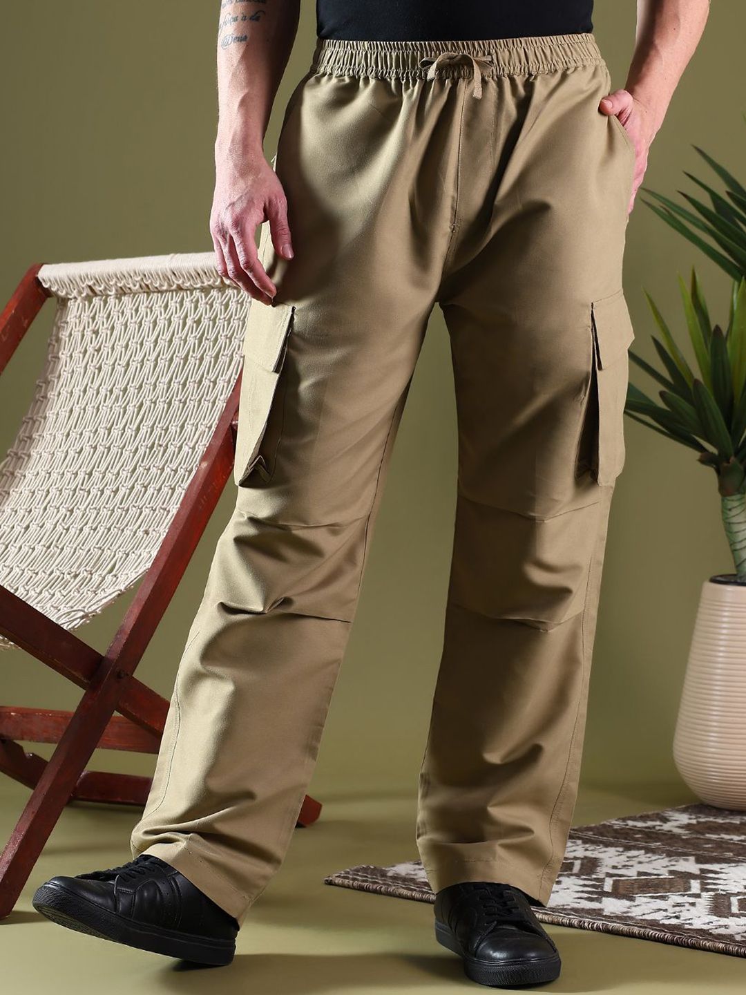 Kotty Men Relaxed Easy Wash Cargos Trousers