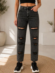 Kotty Women Black Slim Fit High-Rise Stretchable Jeans