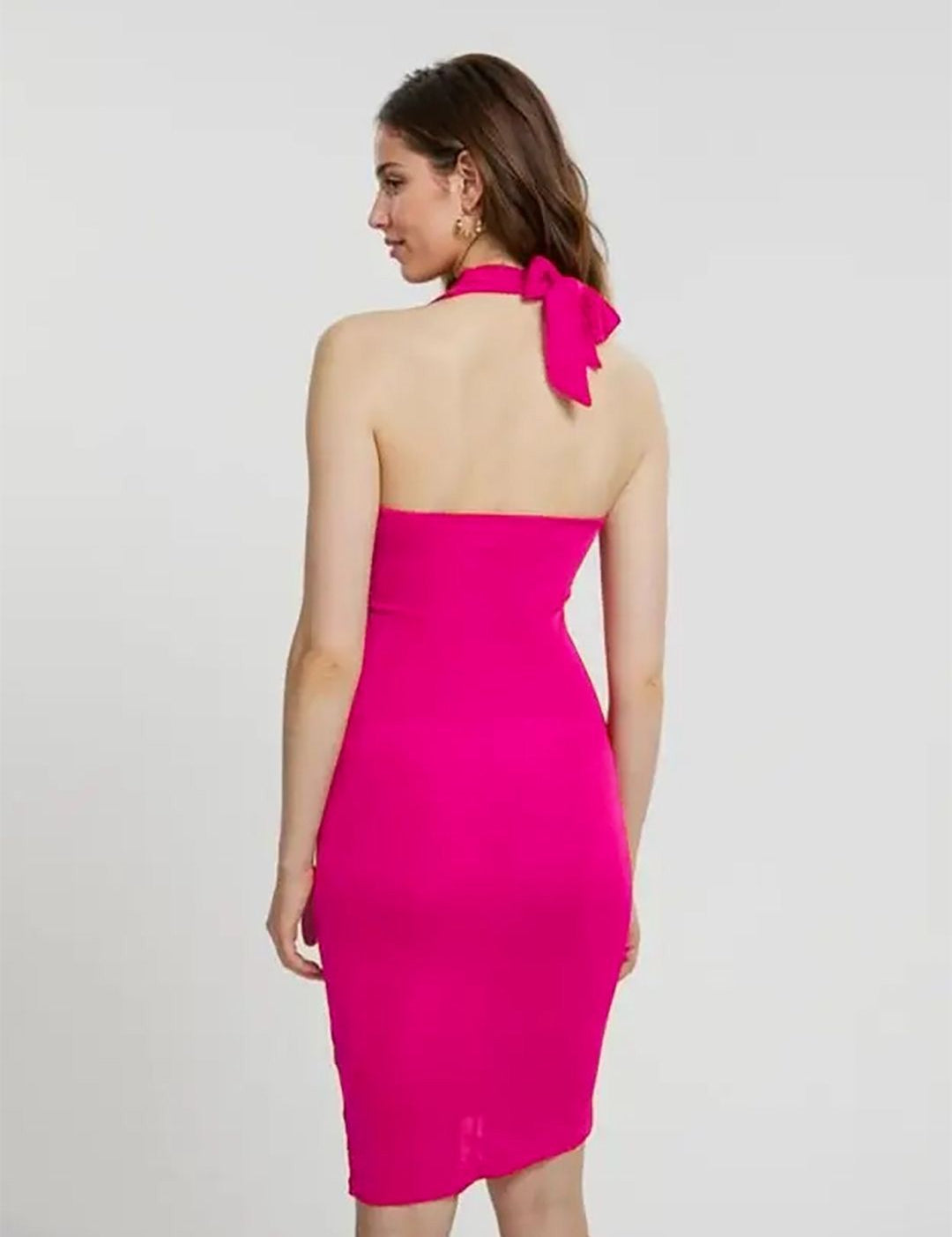 Kotty Women Halter Neck Bodycon Midi Dress