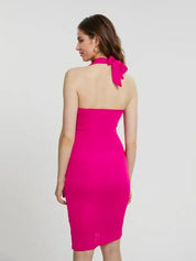 Kotty Women Halter Neck Bodycon Midi Dress