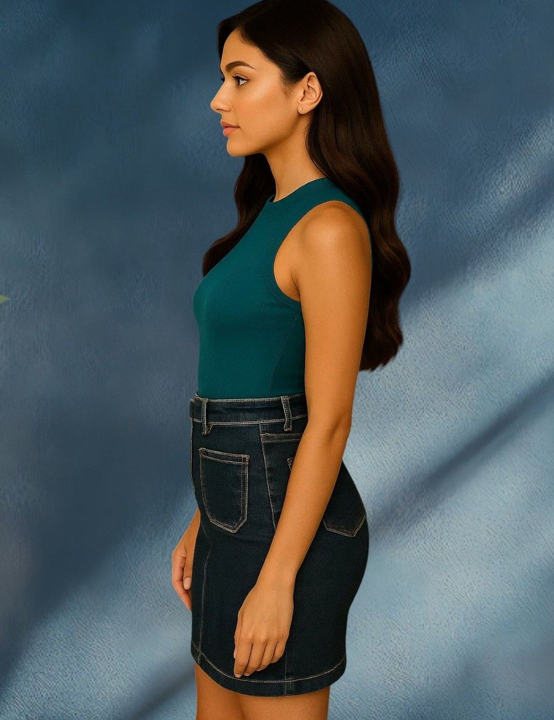 Kotty Women High-Waist Denim Pencil Skirt