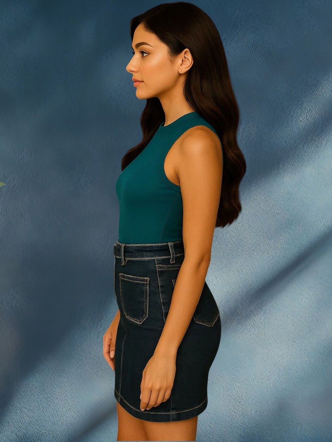 Kotty Women High-Waist Denim Pencil Skirt