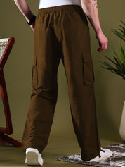 Kotty Men Relaxed Low-Rise Easy Wash Pleated Cargos Trousers