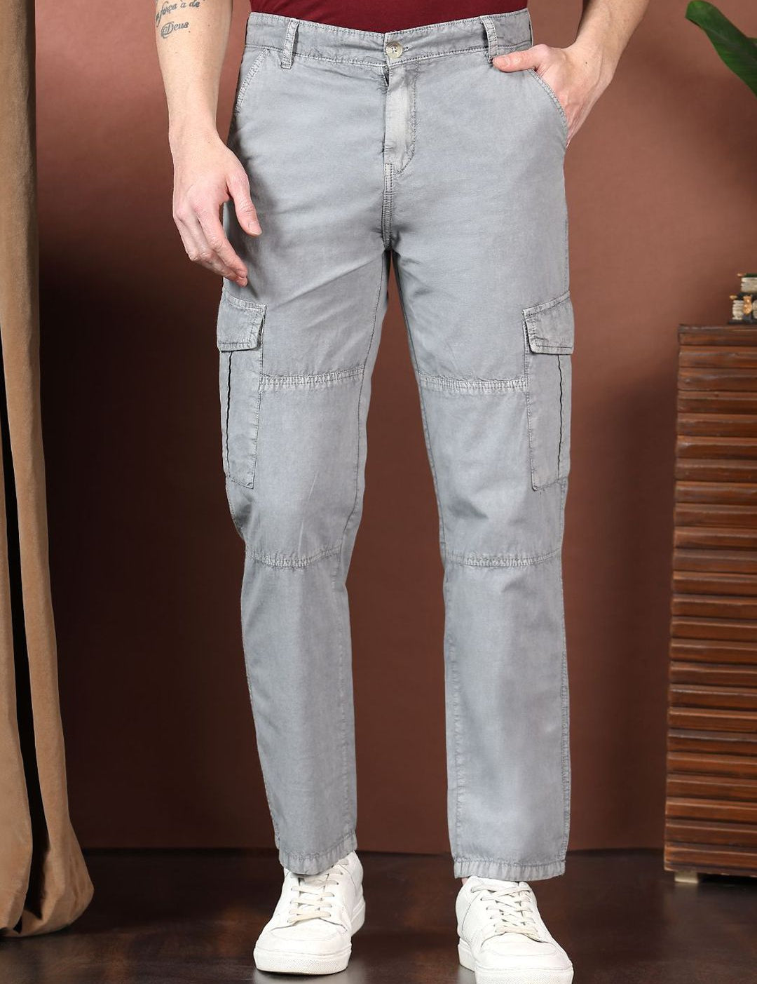 Kotty Men Relaxed Easy Wash Cargos Trousers