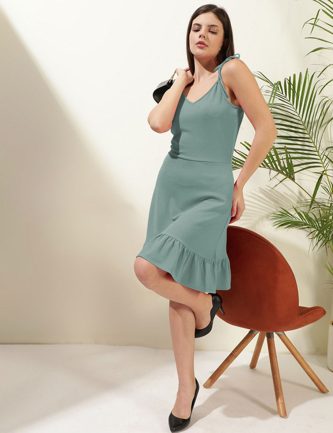 Kotty Women Solid Sleeveless Fit & Flare Dress