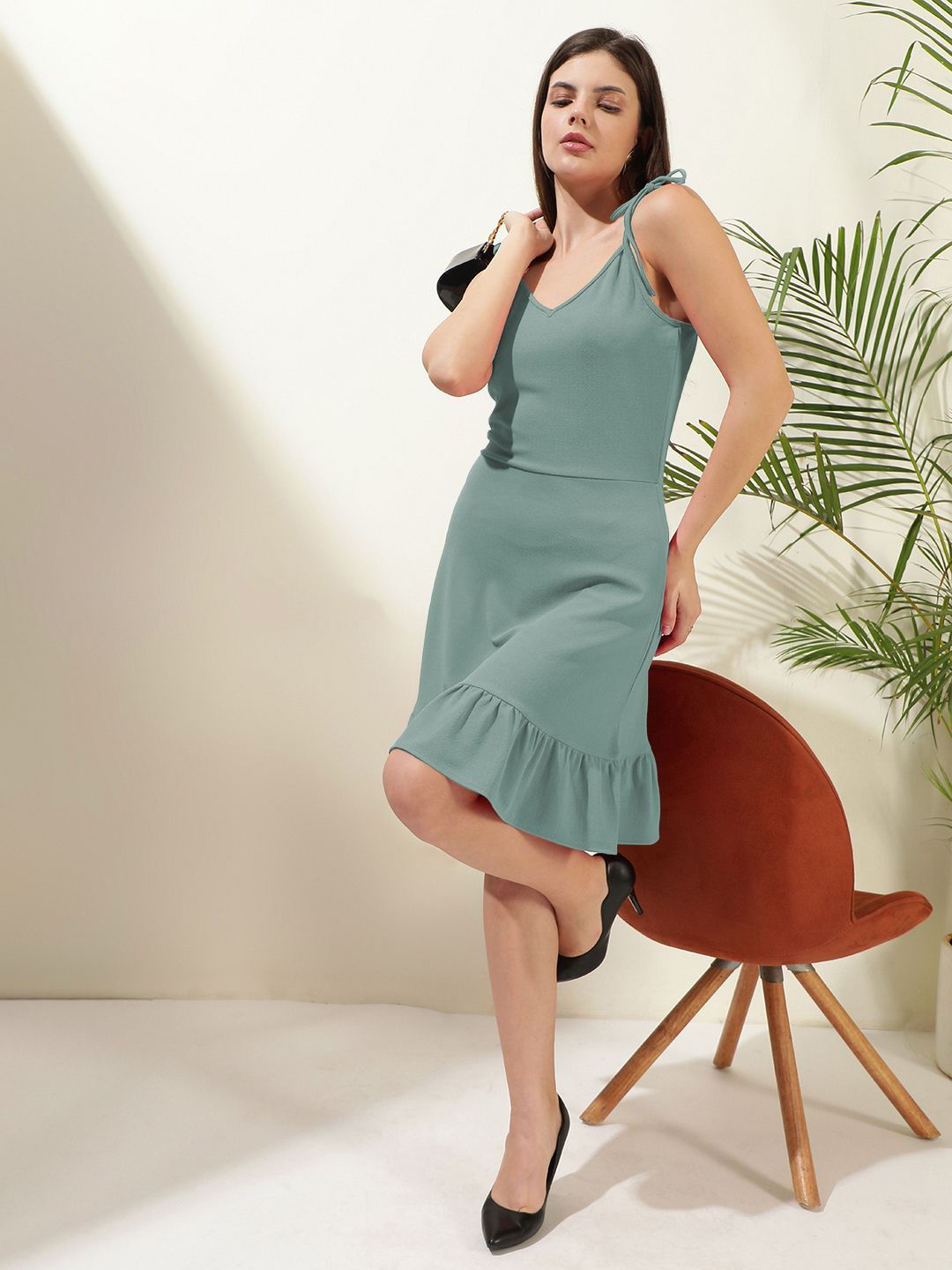 Kotty Women Solid Sleeveless Fit & Flare Dress