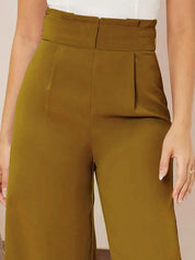 Kotty Women Wide Leg High-Rise Pleated Korean Pants Trousers