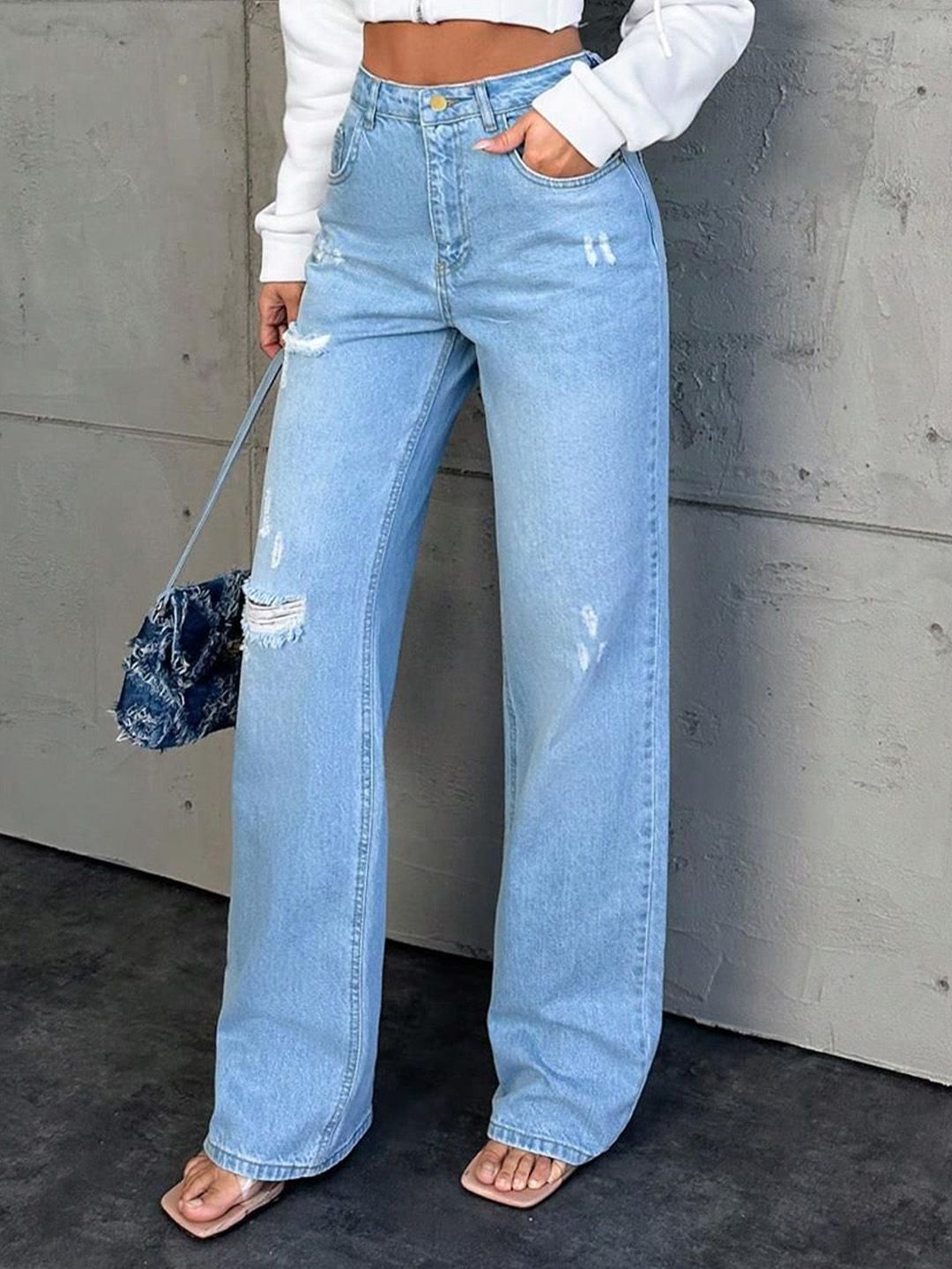 Kotty Women Cotton Straight Fit High-Rise  Jeans