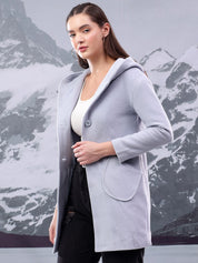 Kotty Women Single Breasted Hooded Overcoat