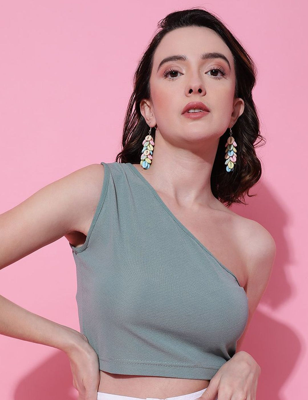 Kotty Women Solid One Shoulder Top