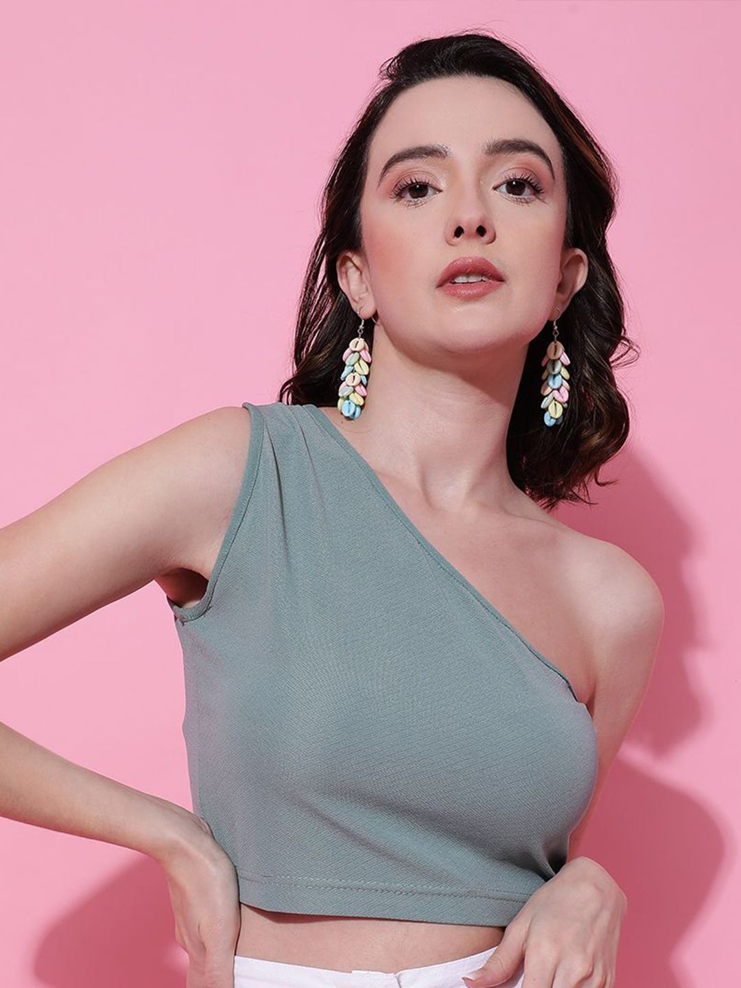 Kotty Women Solid One Shoulder Top