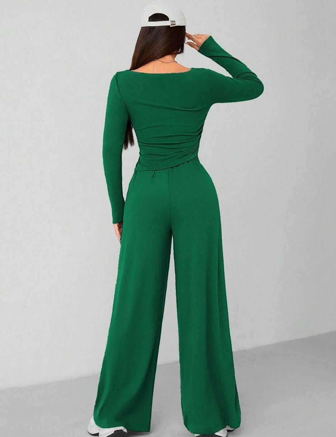 Kotty Women Boat Neck Top With Trousers Co-Ords