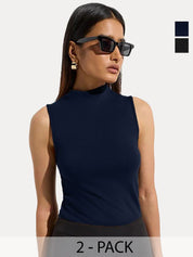 Kotty Women Pack Of 2 High Neck Top