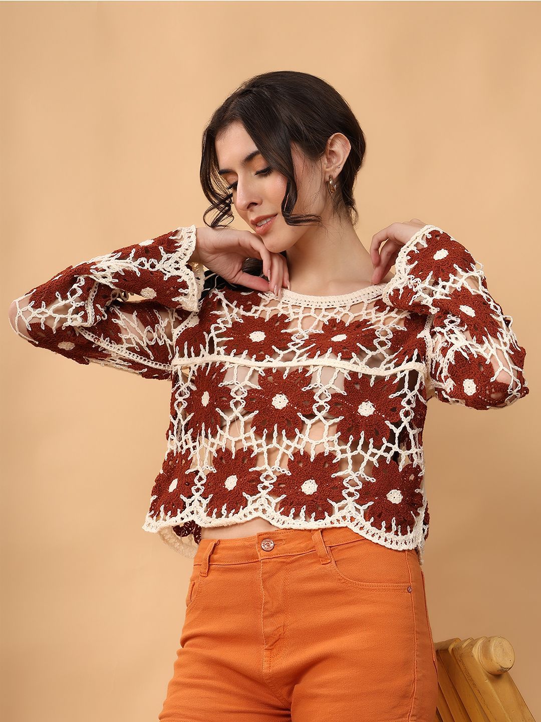 Kotty Floral Crochet Cotton Top