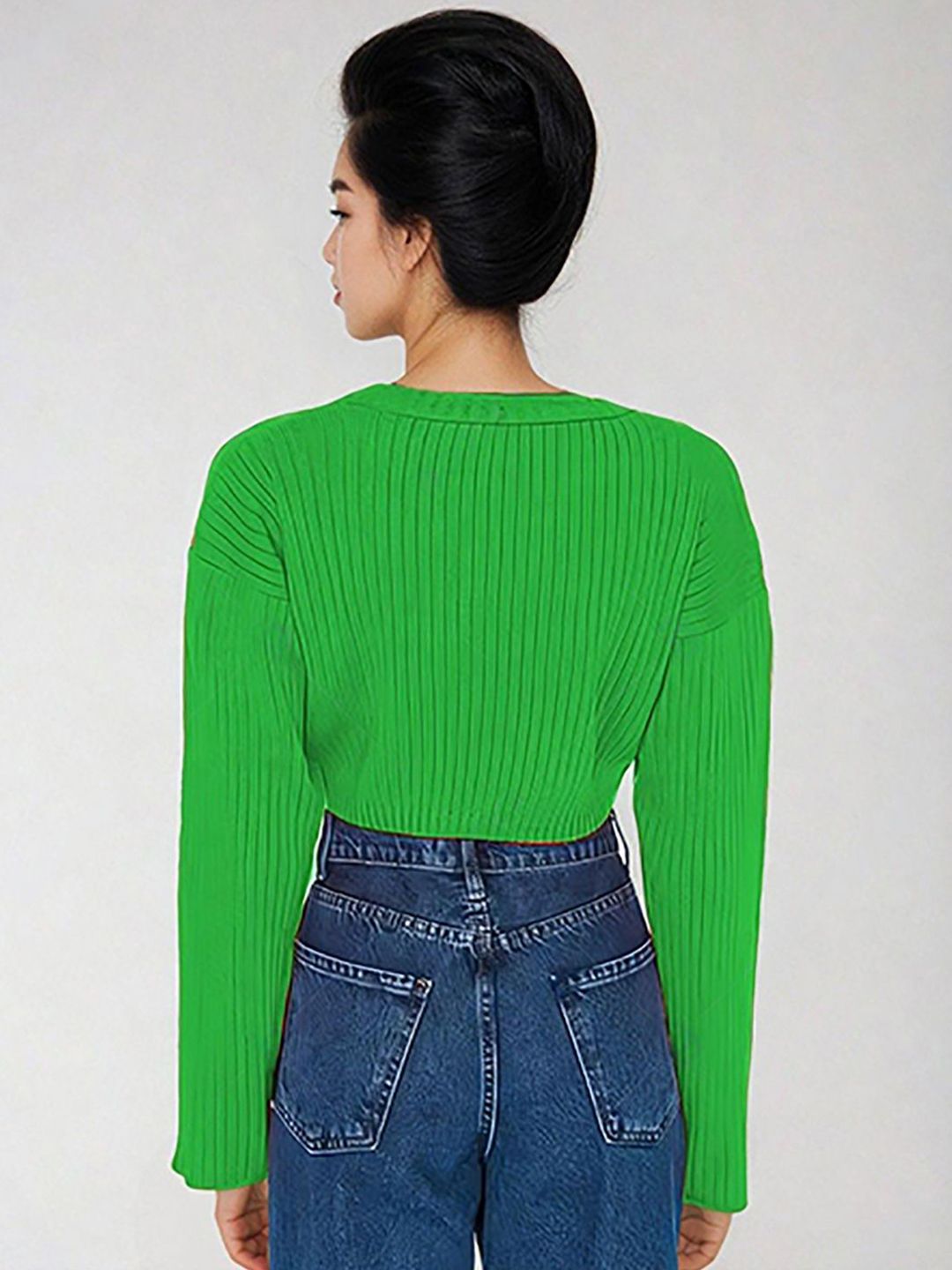 Kotty Women Long Sleeves Crop Round Neck Pullover