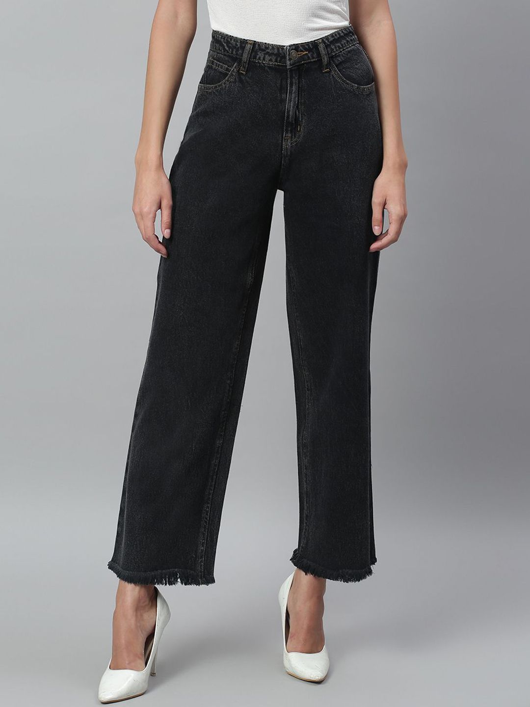 Kotty Women Jean Straight Fit High-Rise Stretchable Jeans