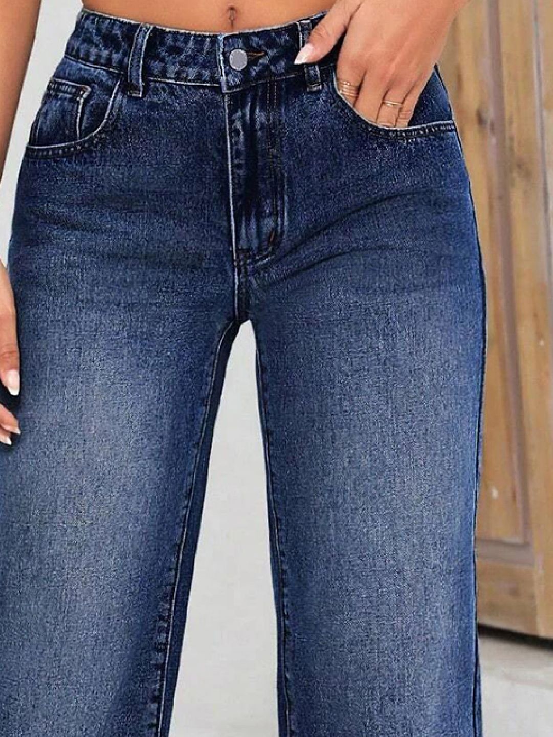 Kotty Women Straight Fit High-Rise Stretchable Cotton Jeans