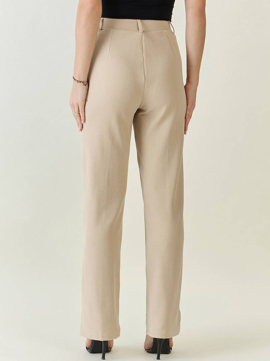Kotty Women Relaxed Straight Leg High-Rise Trousers