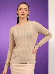 Kotty Women Cable Knit Pullover Sweater