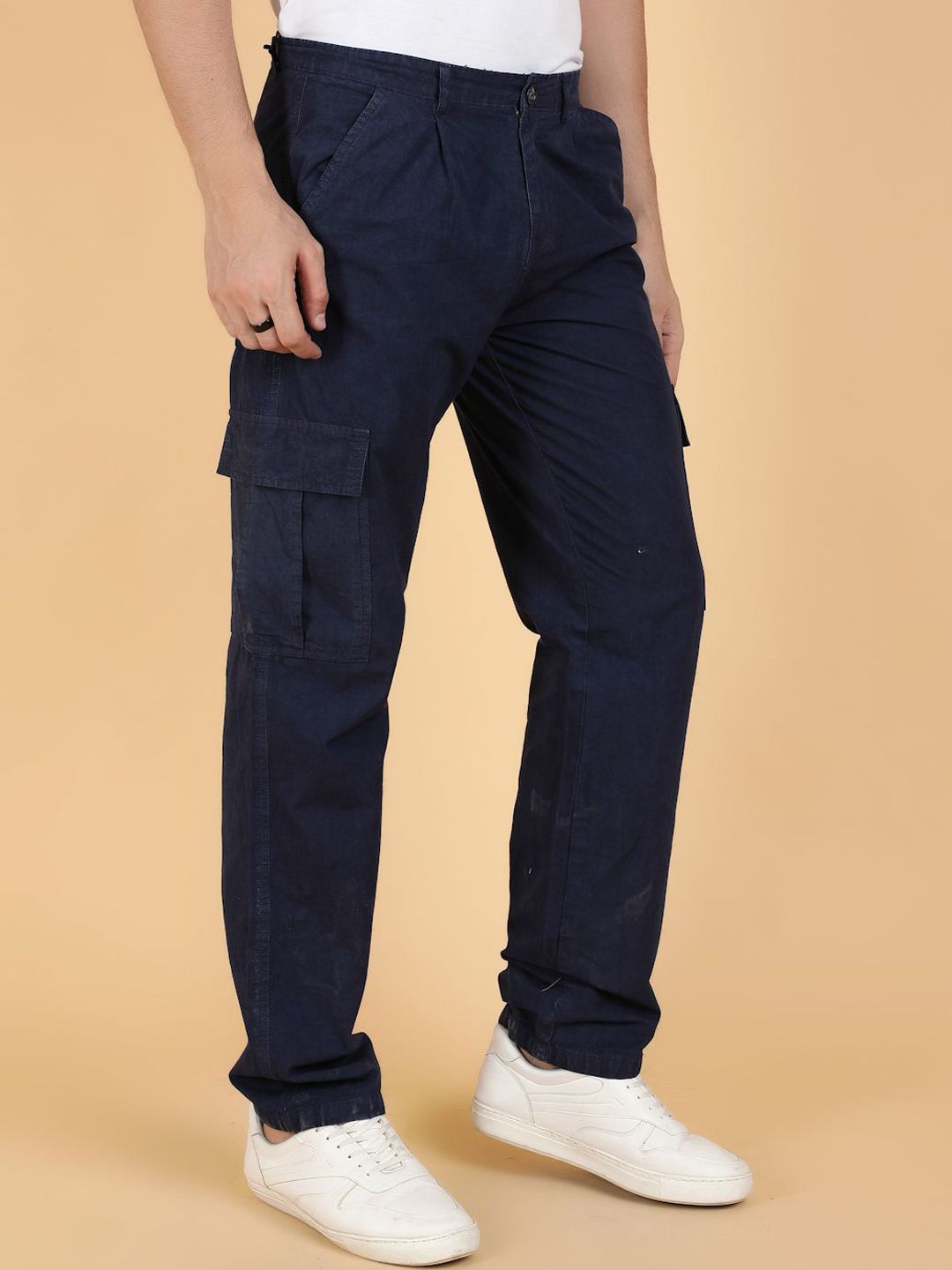 Kotty Men Easy Wash Regular Fit Cargos Trousers