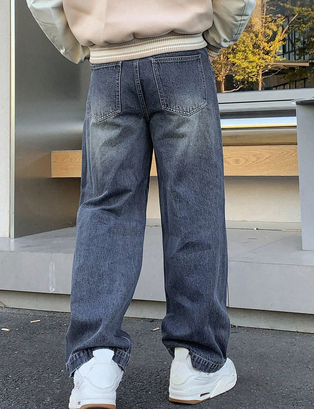 Kotty Men Wide Leg Heavy Fade Stretchable Jeans