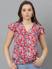 Kotty Floral Print Crepe Top