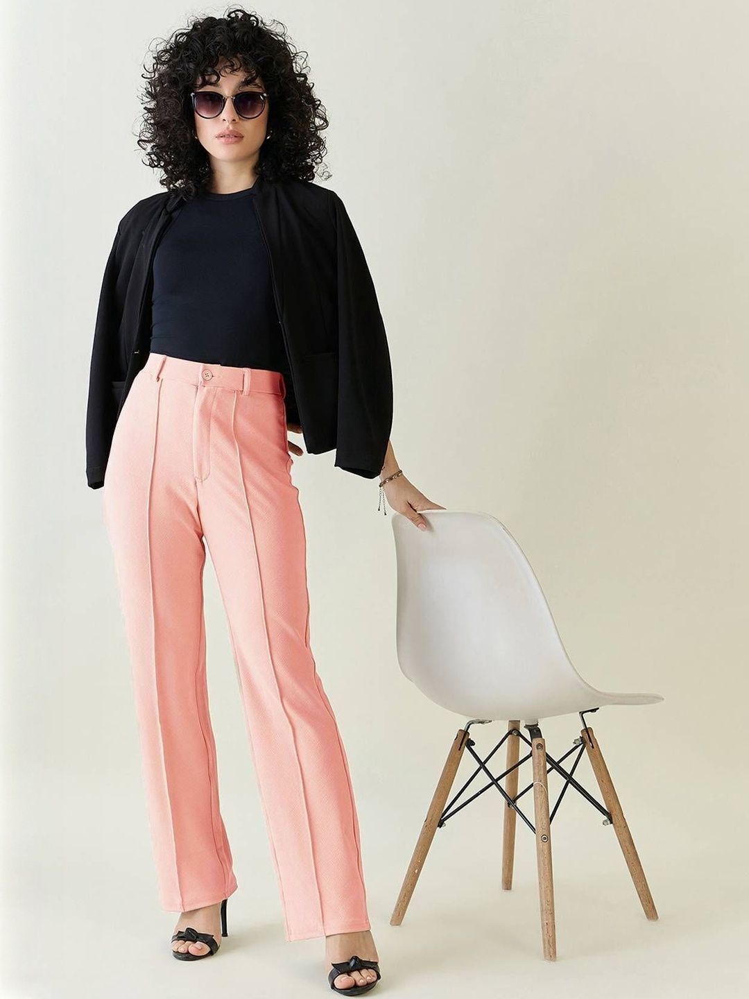 Kotty Women Relaxed Straight Leg High-Rise Trousers