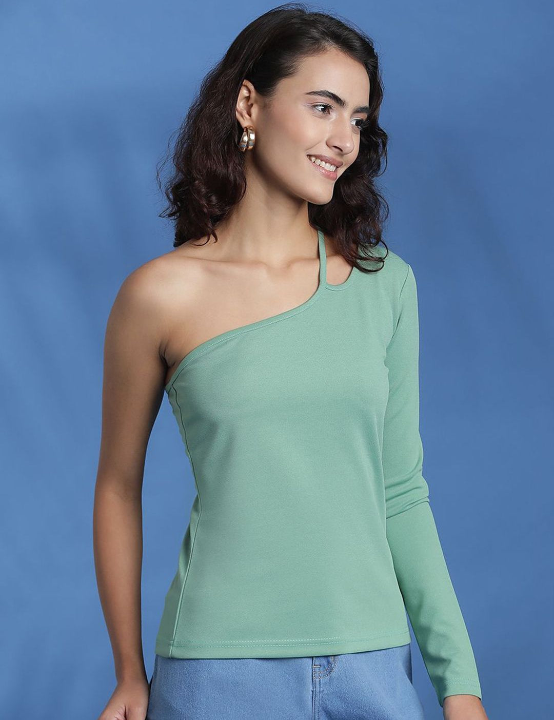 Kotty Women Solid One Shoulder Top