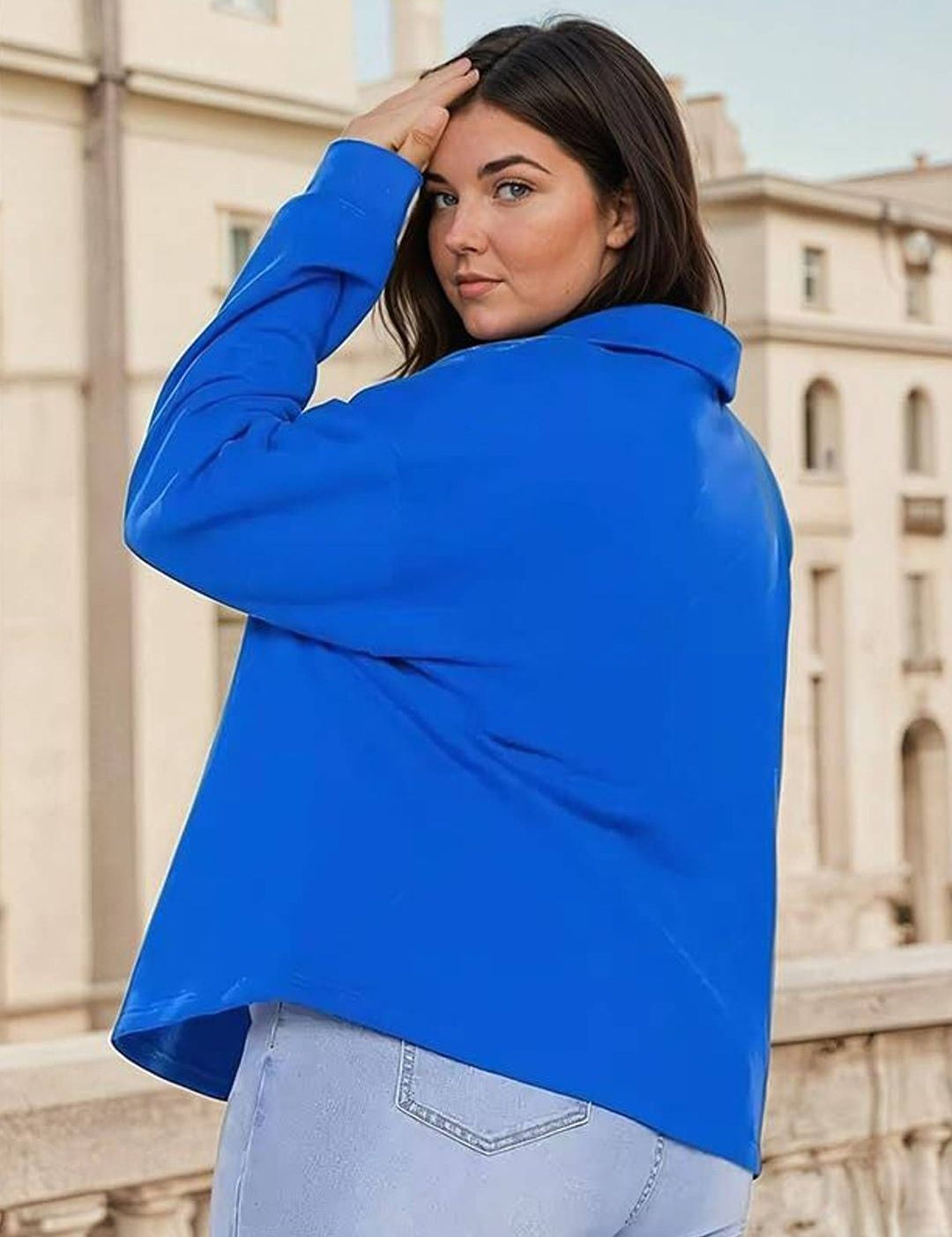 Kotty Women Shirt Collar Full Sleeve Sweatshirt