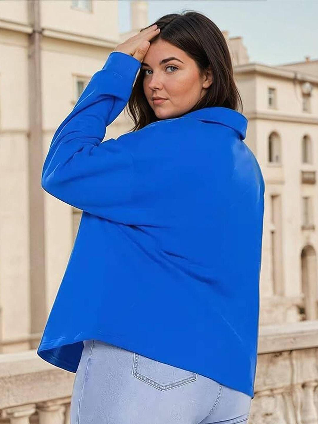 Kotty Women Shirt Collar Full Sleeve Sweatshirt