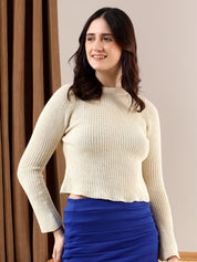 Kotty Women Ribbed Crop Pullover
