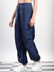 Kotty Women High-Rise Easy Wash Pleated Cargos Trousers