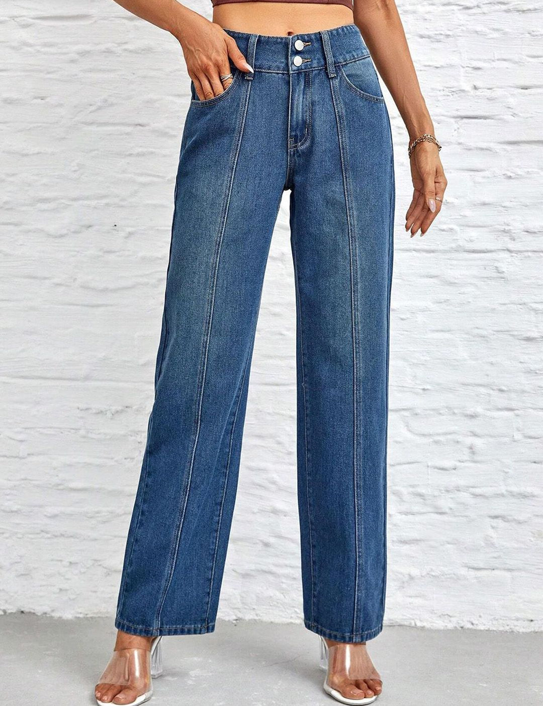 Kotty Women Straight Fit High-Rise Stretchable Jeans