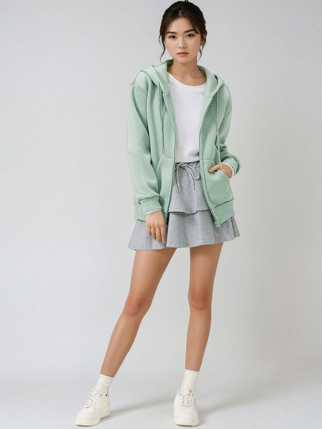 Kotty Women Hooded Front-Open Sweatshirt