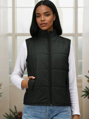 Kotty Women Stand Collar Solid Lightweight Gilet Jacket
