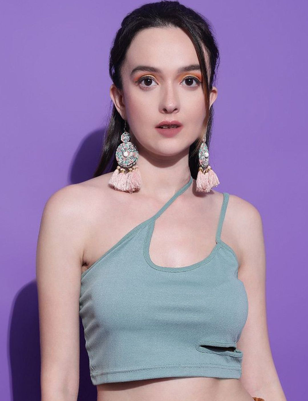 Kotty Women Solid One Shoulder Top