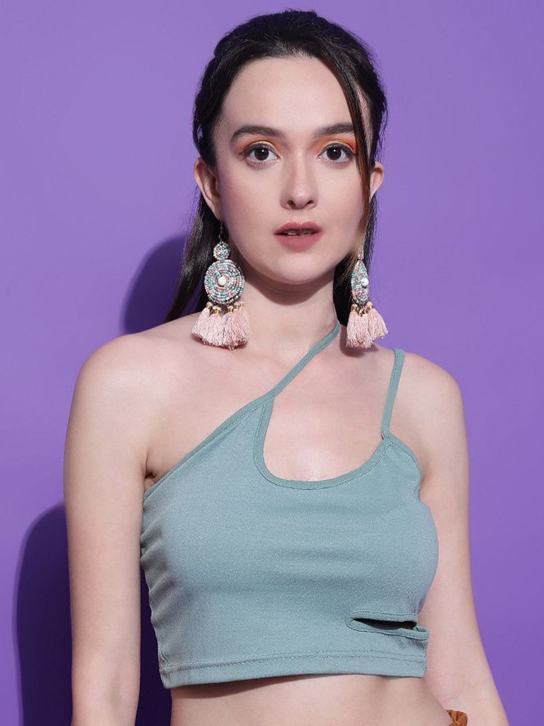 Kotty Women Solid One Shoulder Top