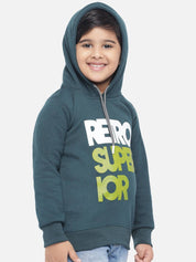 KOTTY Boys Full Sleeve Graphic Print Hooded Sweatshirt