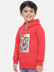 KOTTY Boys Full Sleeve Graphic Print Hooded Sweatshirt
