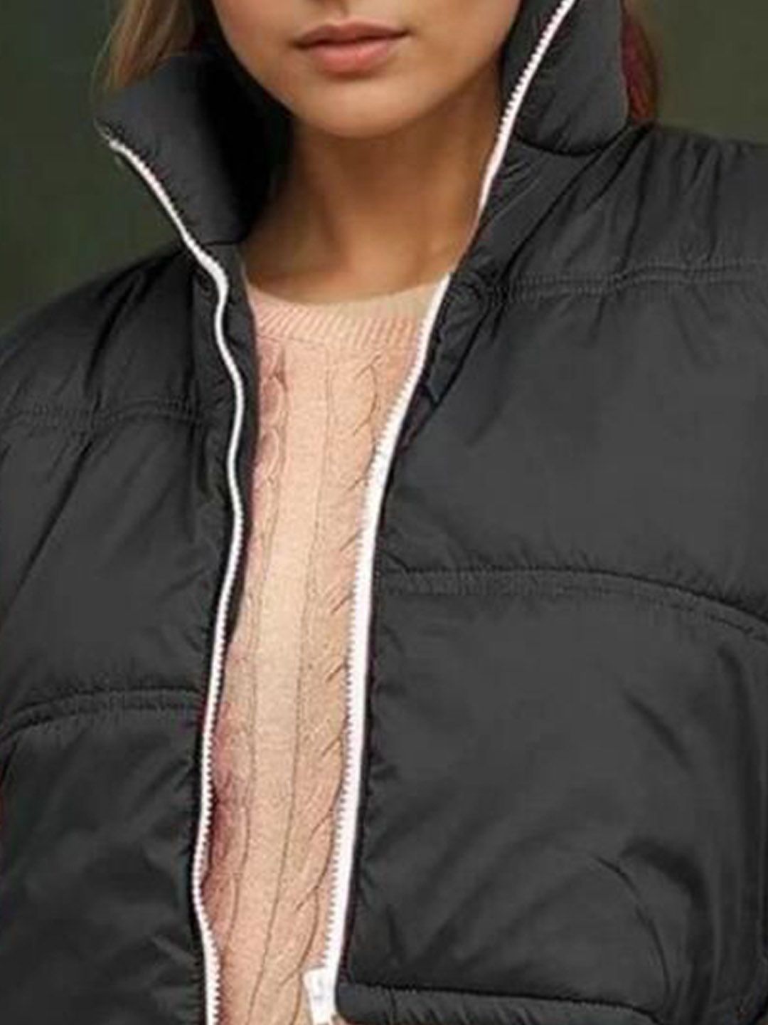 Kotty Women Stand Collar Solid Lightweight Gilet Jacket