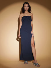 Kotty Women Solid Strapless Maxi Dress