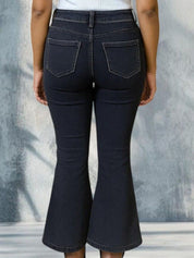 Kotty Women Bootcut High Rise Mildly Distressed Light Fade Stretchable Jeans